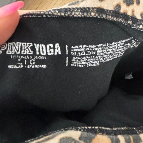 victoria's secret pink yoga fold over flare pants leopard waistband - Picture 4 of 8